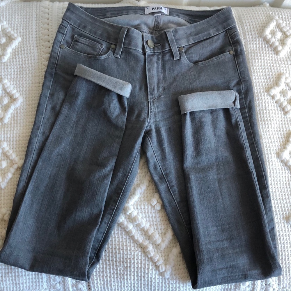 PAIGE Verdugo Ultra Skinny Grey Ankle Mid Rise Jeans 27 (4)